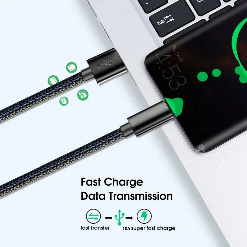 ładować 120W Kabel USB typu C Super Fast Charging Micro Line Quick Charge Kable Przewód do transferu danych dla Androida Samsung Xiaomi