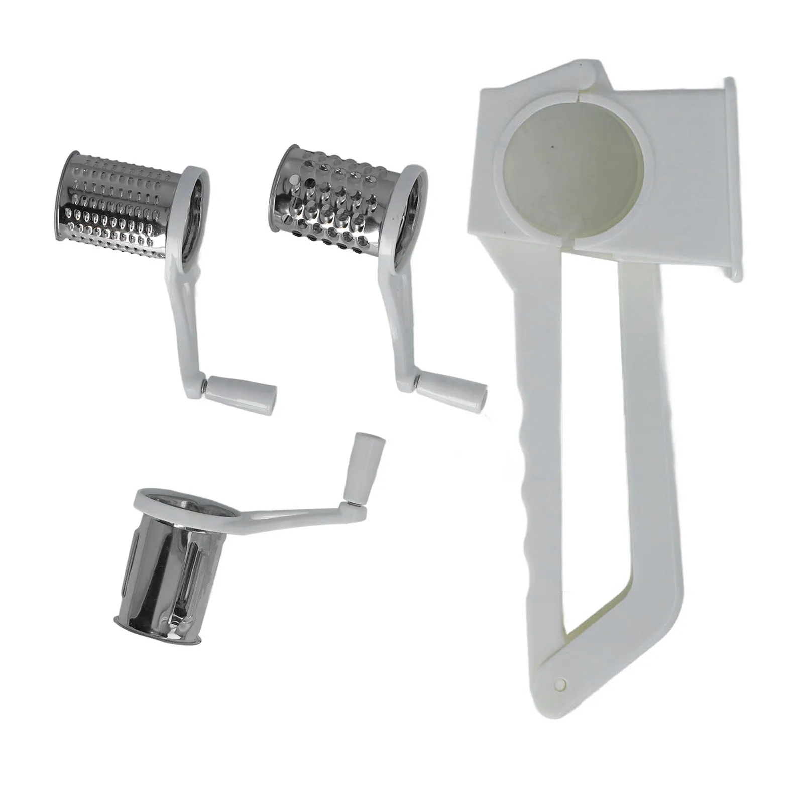 

Drum Vegetable Cutter 3 in 1 Rustproof Hand Crank Cheese Grater Plastic Handle for Food Shredding Chopping