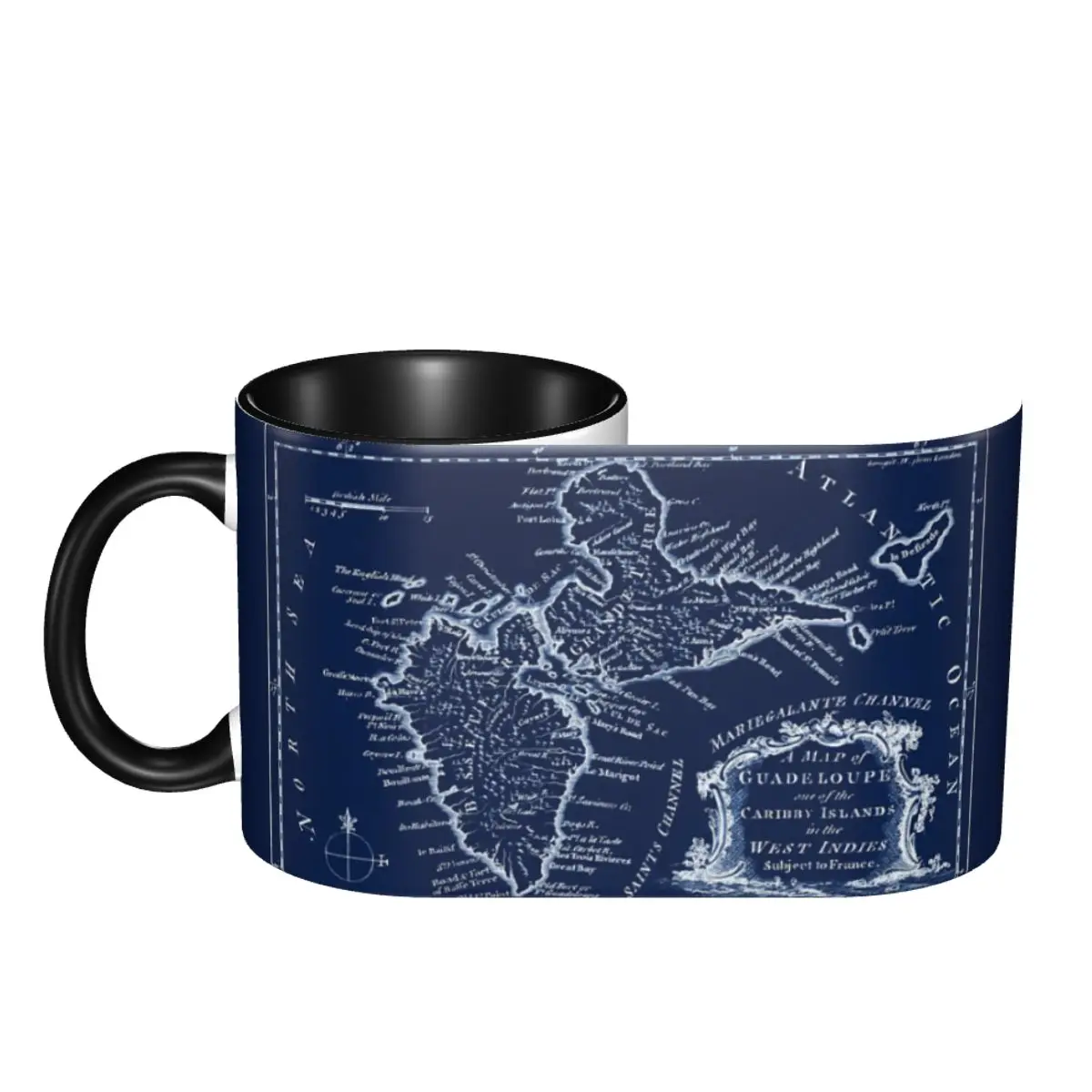 

Map Of Guadeloupe 1759 1 Vintage Cups Mugs Print Mugs R276 Funny Novelty milk cups