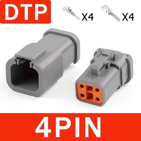 DTM/DTP 2P/3P/4P/6P/8P/12P 22-16AWG Водонепроницаемый разъем Deutsch с фланцевой розеткой DT06-2S DT04-2P DT04-3P