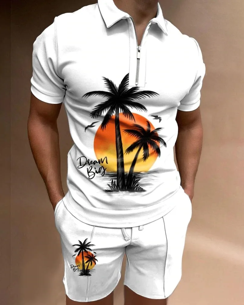 Летний мужской костюм рубашка-поло с 3D-принтом модные креативные топы спортивная