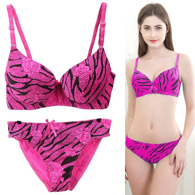 

Bras For Women Floral Underwear Bras Sets Women's Underwear Sexy Brasier Woman Bra Slim Breathable Thong Lingerie Set 34-42