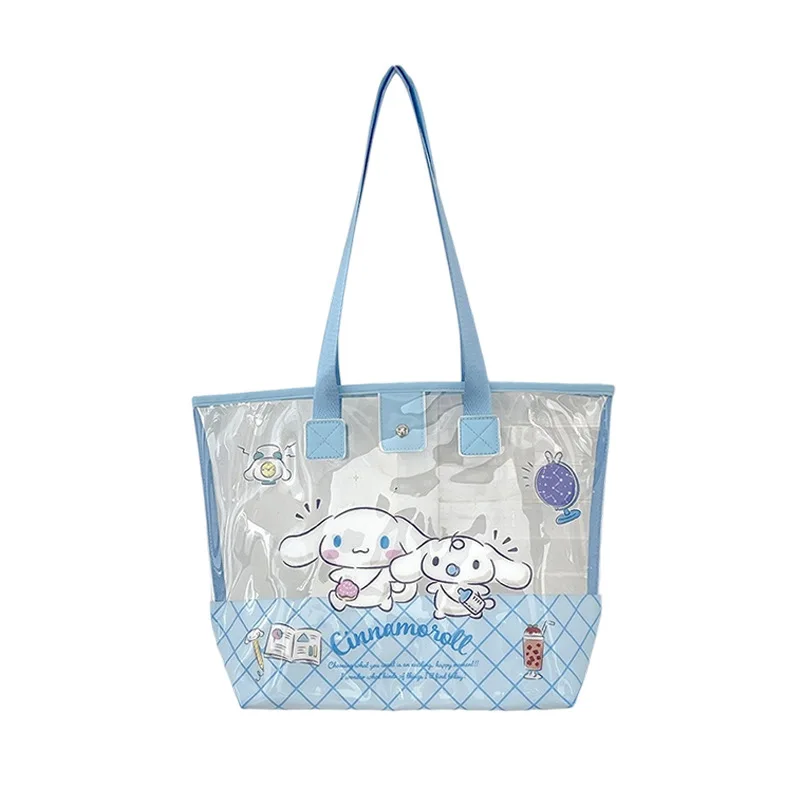 Фото Сумка Sanrio Jelly Bag, прозрачная, большой вместимости, на плечо, с милым мультяшным дизайном, для студентов, кроссбоди, новинка №1
