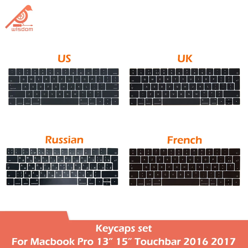 

Клавиши для ноутбука A1706, A1707, Azerty-клавиши, колпачки клавиш для Macbook Pro Retina, 13 дюймов, 15 дюймов, сенсорная панель 2016 2017, ремонт клавиатуры
