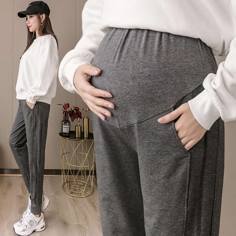 2024 Корейские осенние длинные свободные повседневные брюки для беременных с