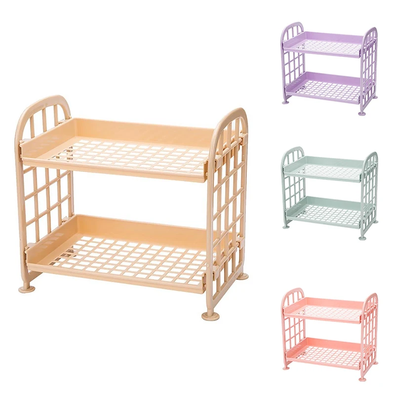 

Storage Shelves,Plastic Small Storage Shelves - 2 Tier Shelf Shelving,Kitchen Shelf Bathroom Organizer(Nordic Blue)