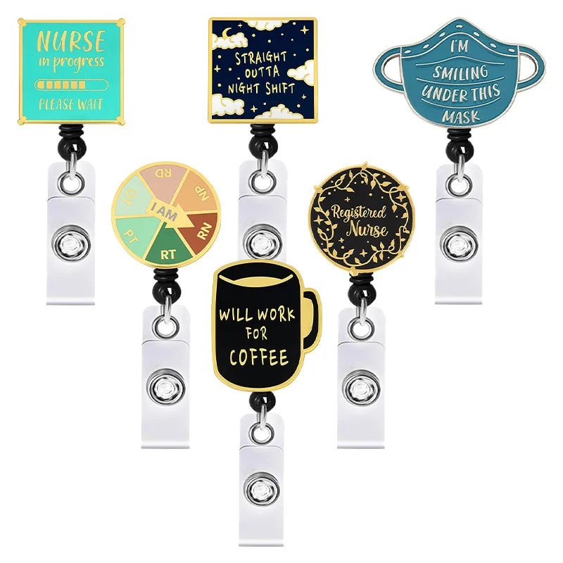 

Acrylic Badge Reels for Nurses Doctors ID Name Tag Badge Reels Chest Pocket Work Card ID/IC Card Holder Clip Reel Accessories
