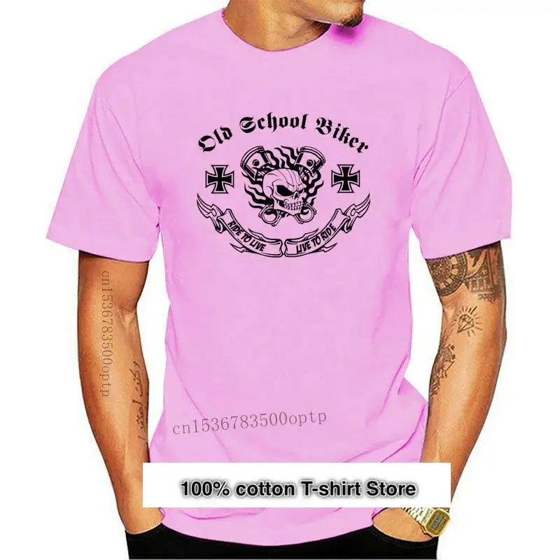 

Camiseta de motociclista de la vieja escuela, camiseta de moda de verano de 2021, con calavera de hierro
