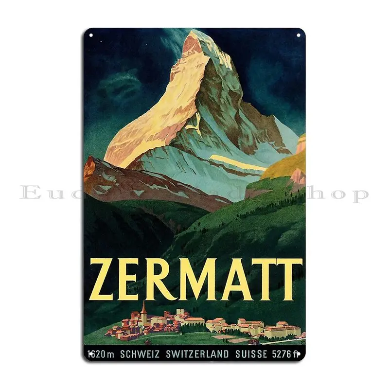 Zermatt винтажный постер для путешествий металлический плакат дизайнерский