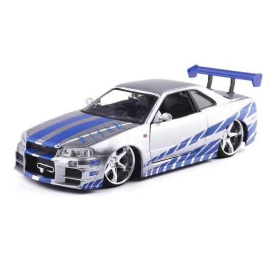 

All Jada 1:24 Форсаж Nissan Skyline GTR R34 литая модель автомобиля из металлического сплава игрушки для детей игрушка подарок коллекция