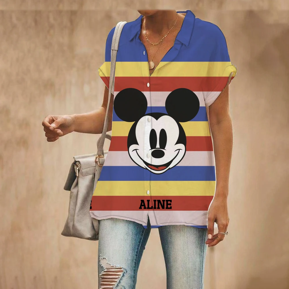 

Ladies Disney Mickey Mouse Minnie 3D Printed T Shirt Loose Short Sleeve Shirt Fashion Ladies Boho 3D T Shirt