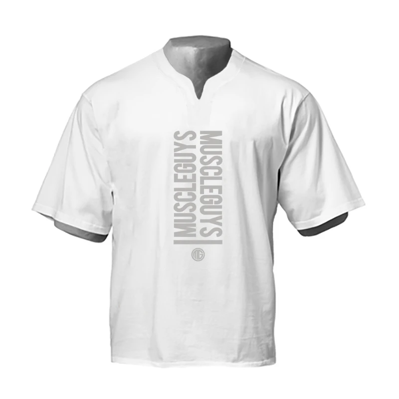 

High Quality Men's Summer Fashion Casual Bodybuilding Fitness Printed Cotton Oversized Workout Gym T-shirt