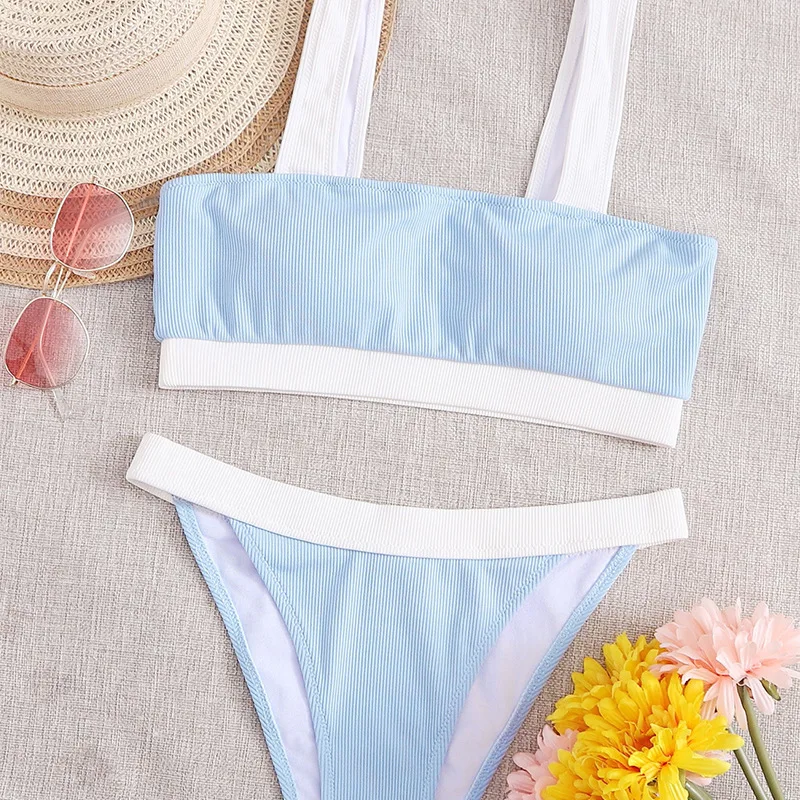 Бикини пуш-ап женское Ребристое в бразильском стиле 2023