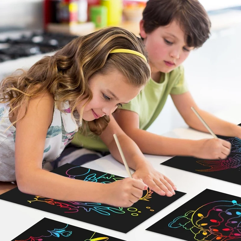 Художественные поделки из скретч-бумаги — принадлежности для классной комнаты