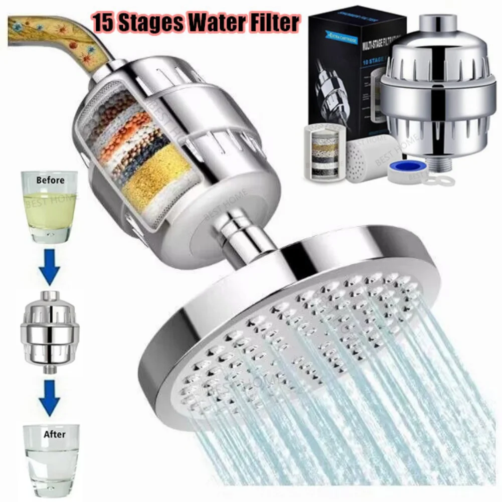 

Bathroom Reduce 15 Hard Itchy Carbon Purification Water Removal Activated Skin Water Shower Chlorine Dry Stage Filter Purifier