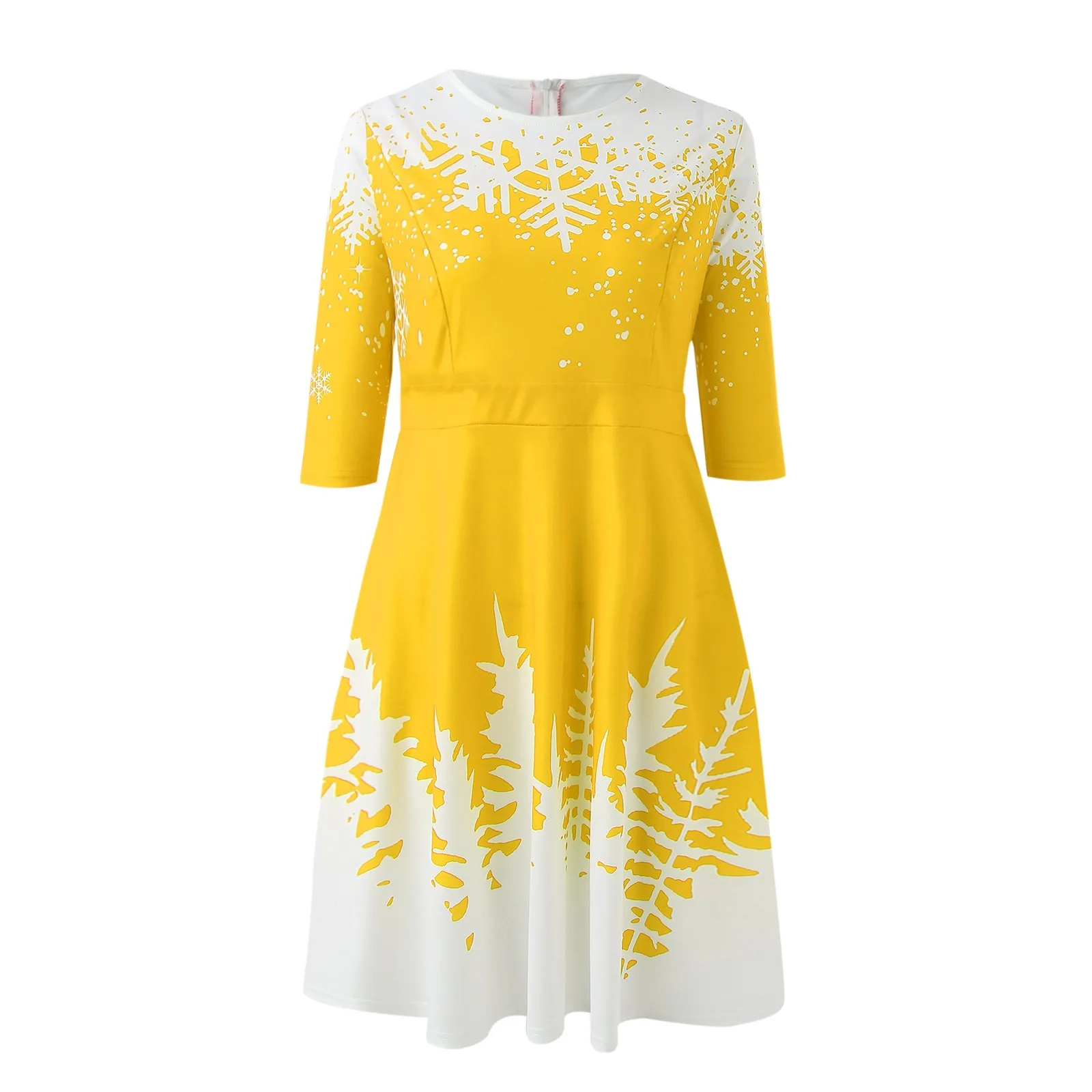 

Женское рождественское платье с коротким рукавом и круглым вырезом