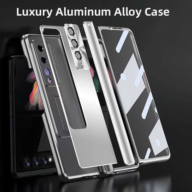 Luxury Aluminum Alloy Case For Samsung Galaxy Z Fold4 Samsung Galaxy Z Fold 4 Case With Pen Case For Galaxy Z Fold 4 Fold 3