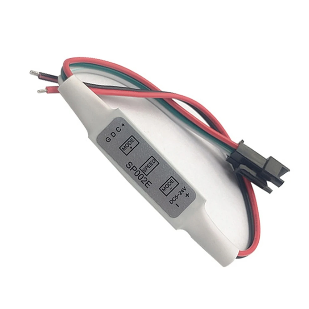(A65I) SP002E Мини-контроллер RGB LED с 3 кнопками, 5-24В DC, интеллектуальный контроллер для светодиодных лент с эффектом бегущей воды (art.: 3920dbcd0305b) - 3920dbcd0305b