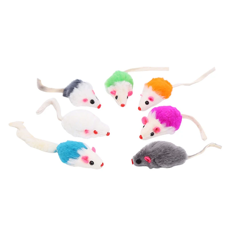 

5Pcs Feather Tail Plush Catmint Simulation Mouse Interactive Cat Pet Products Catnip Teasing Pseudomouse Toy For Kitten Supplies