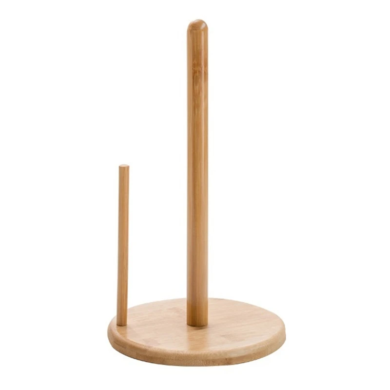 

Bamboo Stand Up Paper Towel Holder for Standard Paper Towel Rolls Paper Towel Holder Stand for Bathroom Living Room