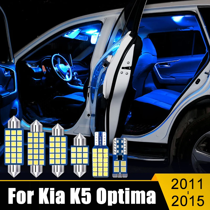 

For Kia K5 Optima 2011 2012 2013 2014 2015 2016 2017 10PCS Car Dome Reading Lights Vanity Mirror Glove Box Lamps Trunk Bulbs