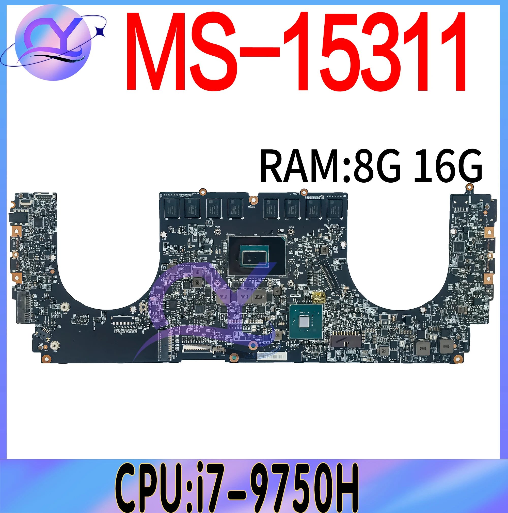 

MS-15311 Laptop Motherboard For MSI MS-1531 Odin-I MS-15311N1 Mainboard With i7-9750H 16G OR 8G-RAM 100% Testd Fast Shipping