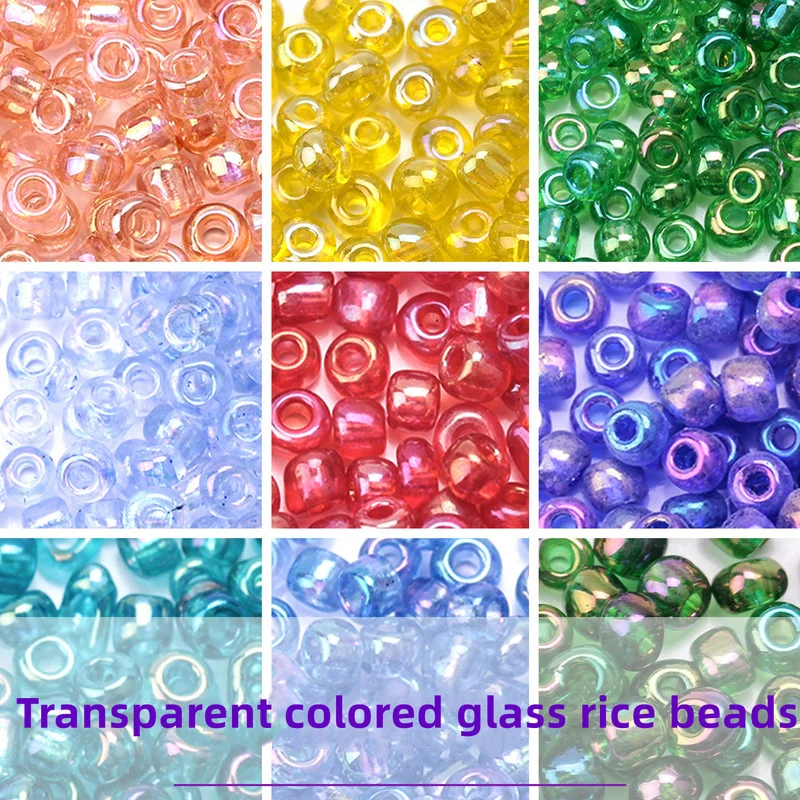 

2/3/4mmColored glass rice beads wedding dress headband accessories loose beads antique Earrings hairpin accessories