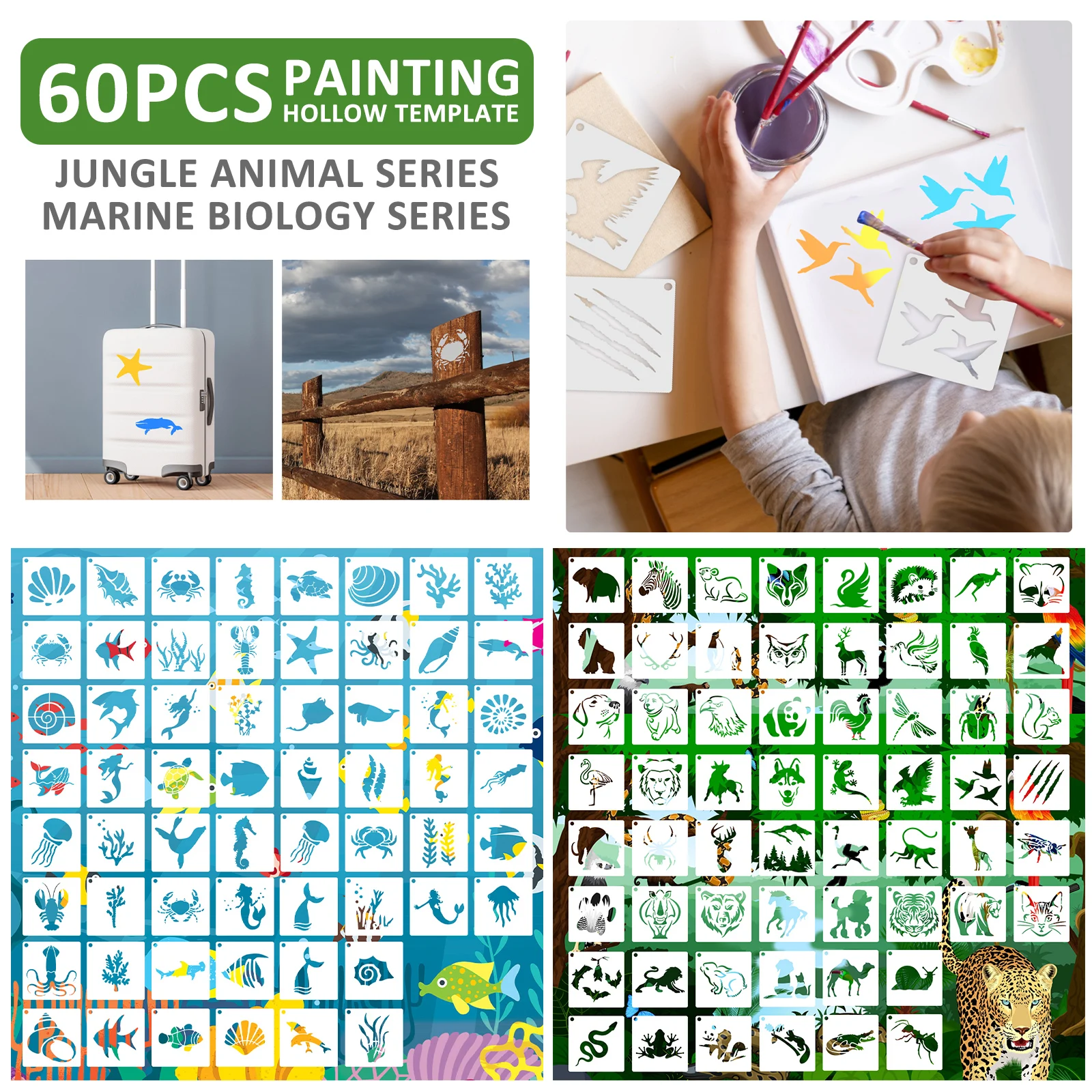 

60 шт., декоративные трафареты для рисования