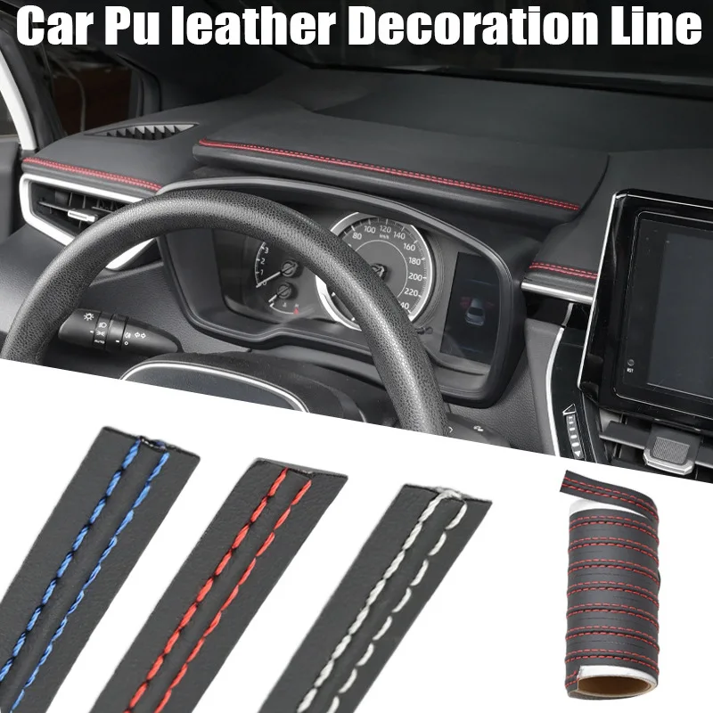 

Car Mouldings Trim Pu Leather Braid Decorative Line Universal Car Interior DIY Sealing Strips Door Dashboard Self-adhesive Tape
