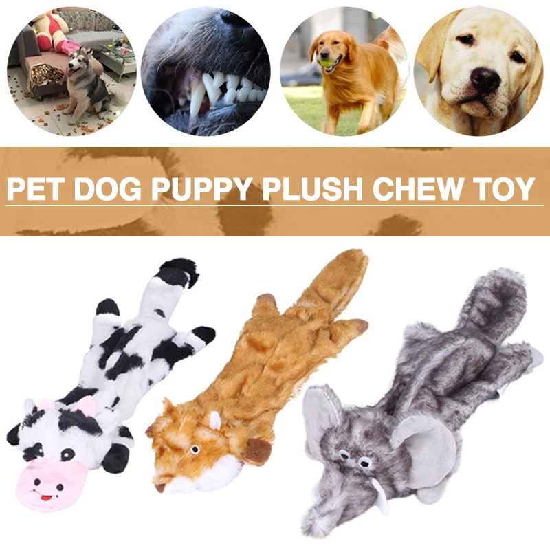 

1PC Creative Elephant Weasel Cows Shape Squeeze Toys Dog Plush Toy Pet Chew Squeak Sounder Plushes Toys