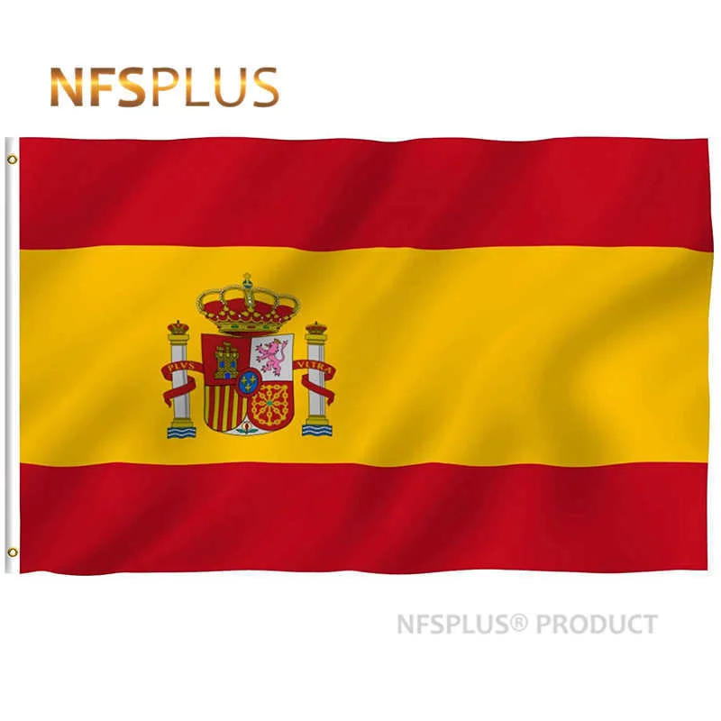 

Spain Flag 90x150cm Polyester Printed Spanish National Flags and Banners for Decoration Celebration Exhibition Parade Sports