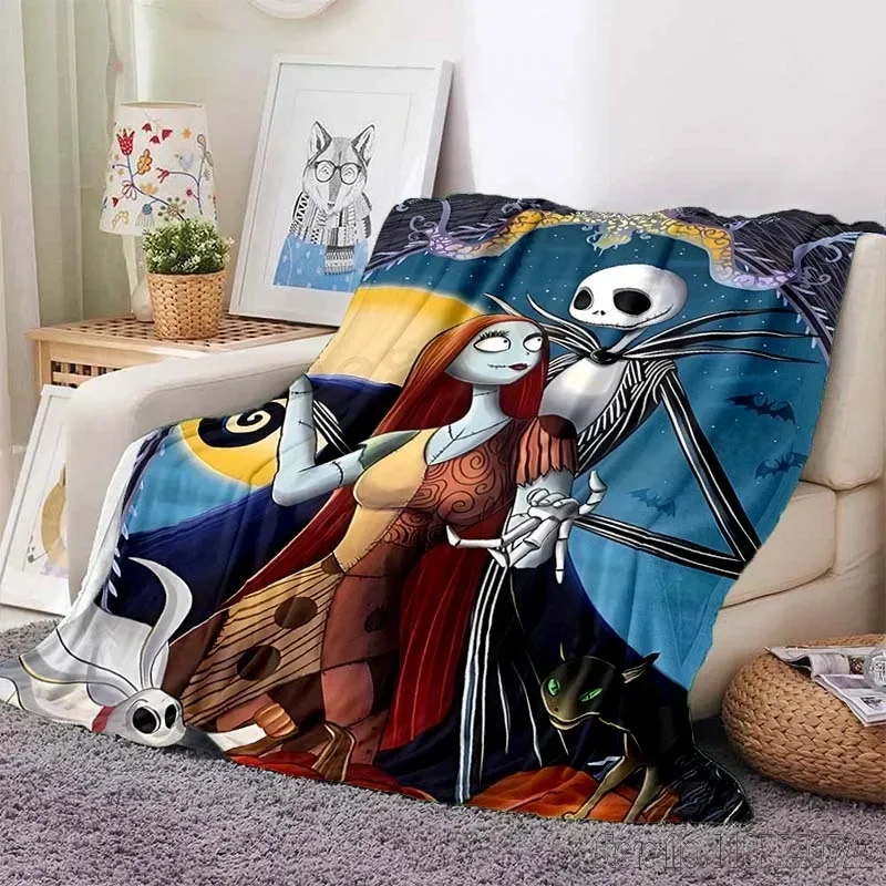 Одеяло с принтом Кошмар перед Рождеством для дома путешествий мягкое и удобное