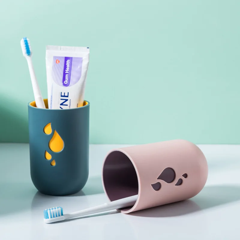 

New water drop creative two-color mouthwash cup household home wash cup couple simple plastic cup couple toothbrush cup