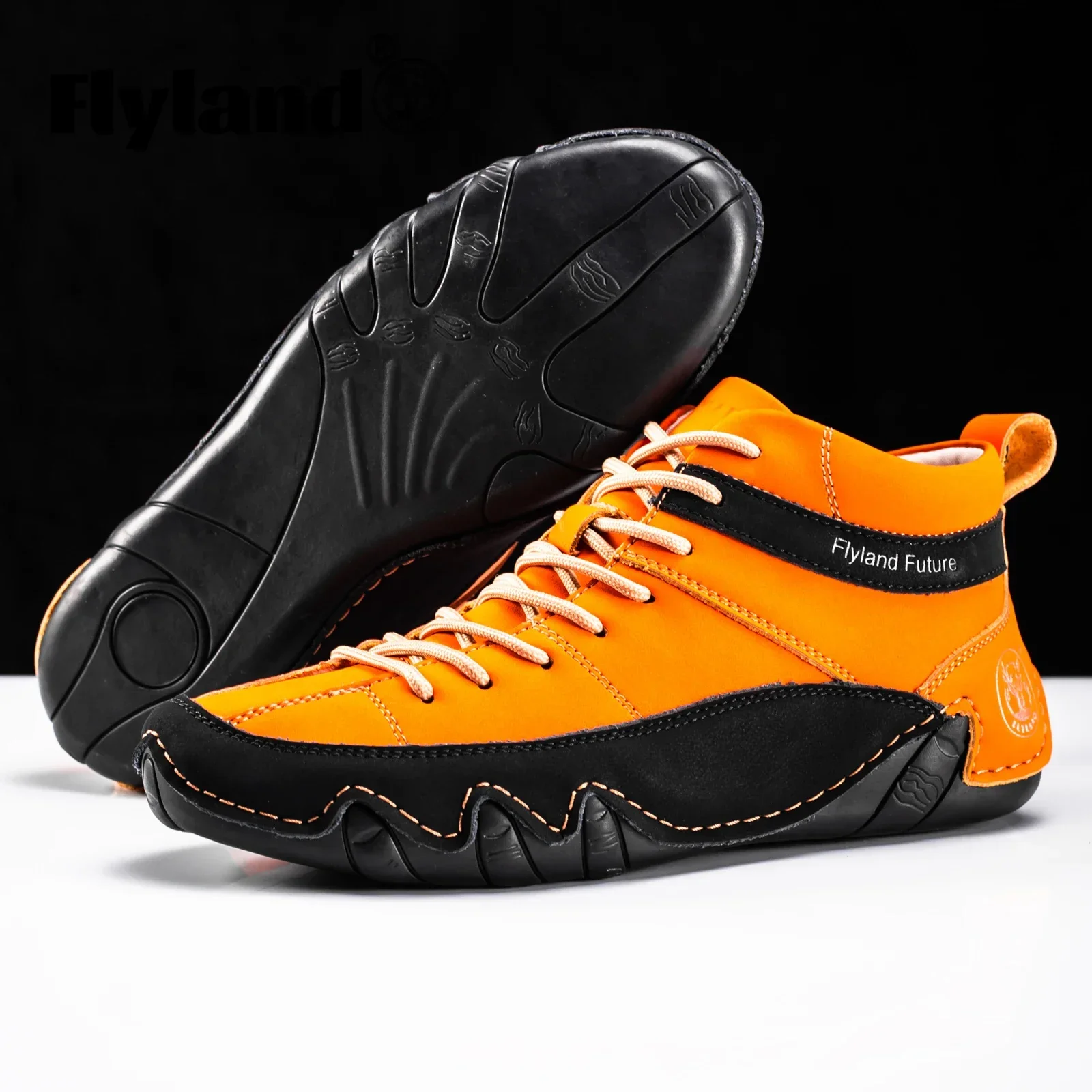 FLYLAND оригинальные дизайнерские женские повседневные кожаные ботинки модные