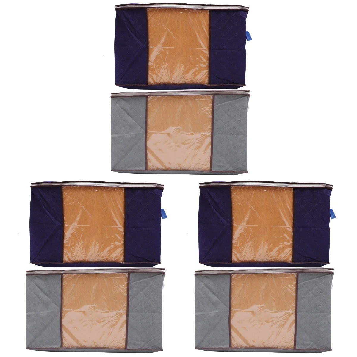 

6 Pcs Storage Bag Organizer Clothes Boxes Under-bed Bin Clothing Quilts Containers Comforter Blankets Bedding Closet