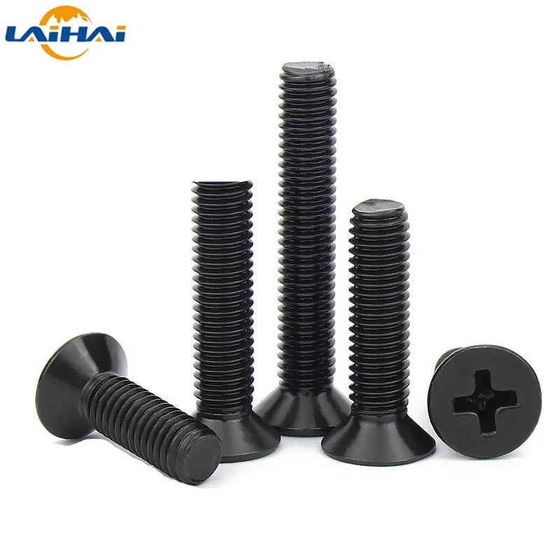500/200/100/50/20 pieces M1 m1.2 m1.4 m1.6 M2.5 M3.5 M4 M5 small black cross pan head screw