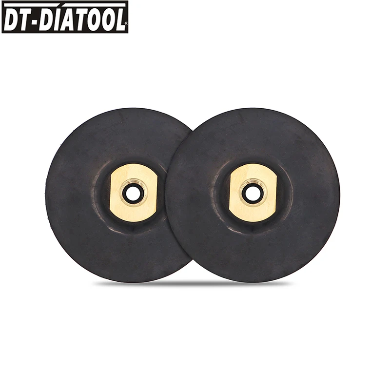 

DT-DIATOOL 2pcs For Polishing Pad Back Pad for Diamond Rubber Based Flexible Backer Pads 5/8-11 M14 Super-soft Backer 4"/100mm