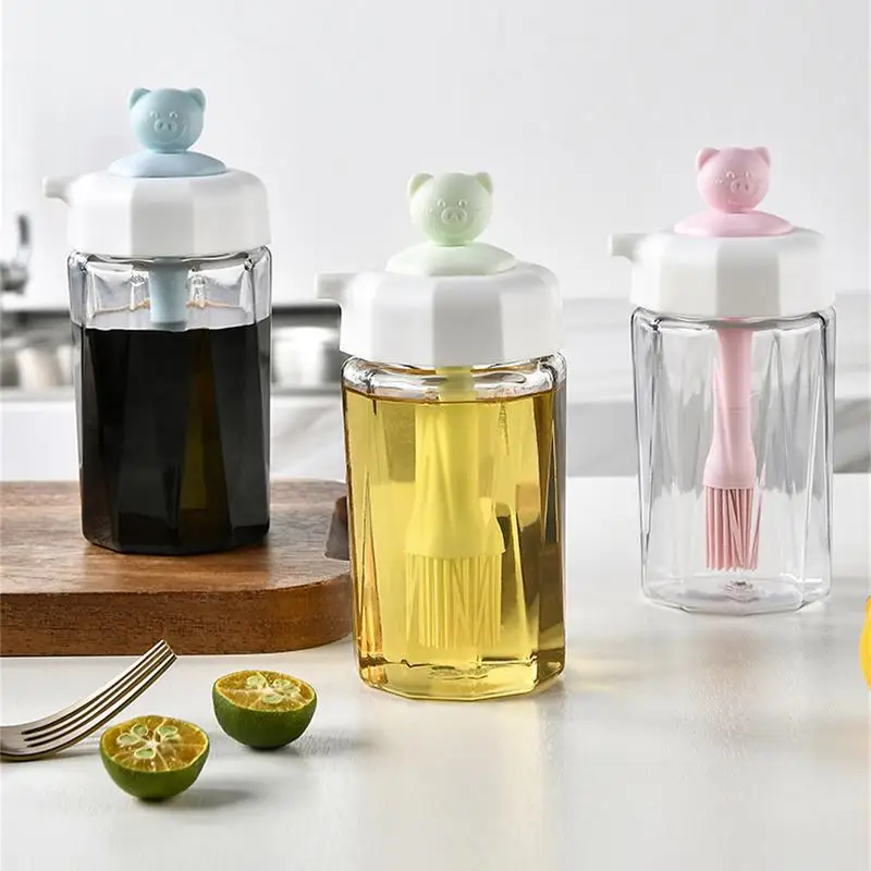 

Силиконовый диспенсер для масла, бутылка, кухонная стеклянная бутылка для оливкового масла с силиконовой щеточкой, регулируемый диспенсер для приготовления пищи
