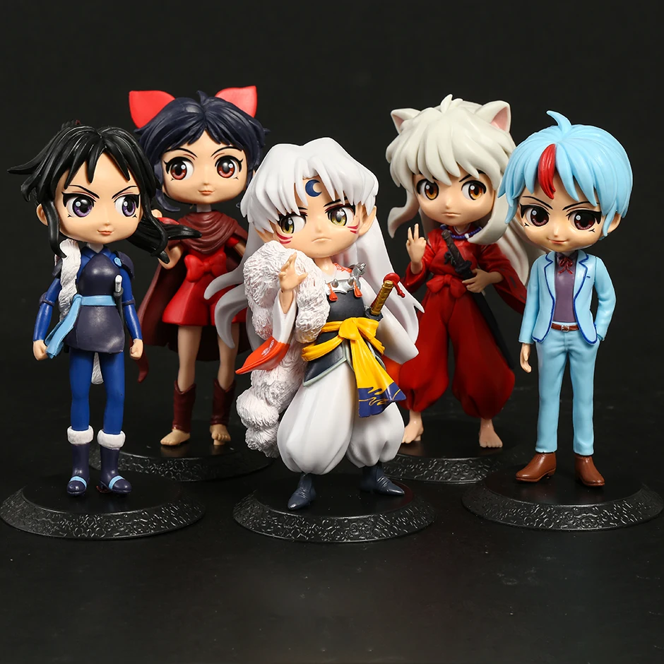 

Qposket Inuyasha Sesshoumaru Higurashi Towa Setsuna Moroha Q милые аниме Мультяшные фигурки модели игрушки 5 шт./компл. 15-16 см