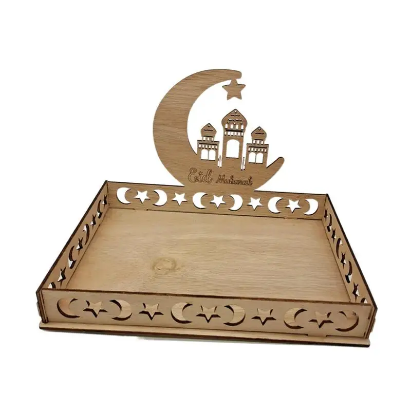 

Wooden Eid Food Tray Paulownia Plywood Islamic Favor Party Supplies Ramadan Kareem Table Decorations Muslim Party Decor
