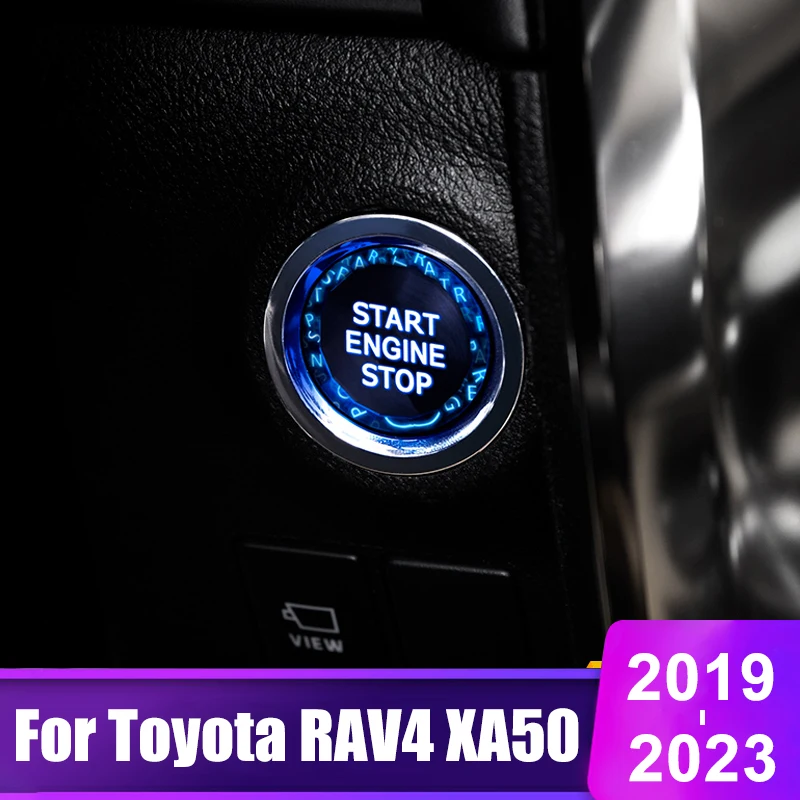 

For Toyota RAV4 XA50 2019 2020 2021 2022 2023 RAV 4 Hybrid LE XLE Car Engine Push Start Stop Button Cover Trim Accessories
