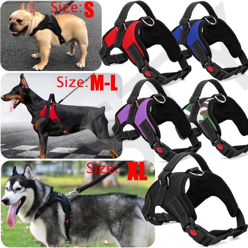 

Pet Dog Adjustable Traction Vest Soft Chest Strap Large Dog Anti-riot Leash Harness for Walking Dogs（Upgrade）