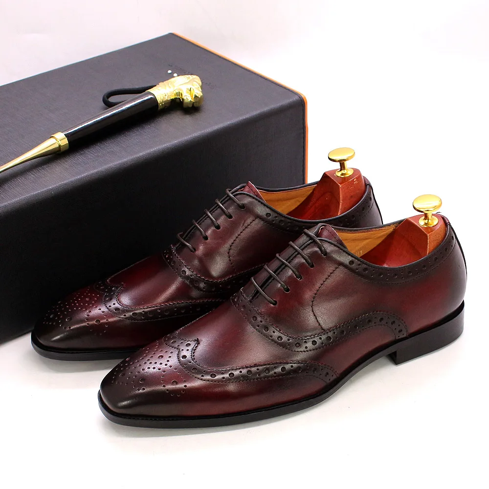Size 6-13 Handcrafted Mens Wingtip Oxford Shoes Genuine Calfskin Leather Brogue Dress Shoes Classic Business Formal Shoes Man 2 Size 6-13 Handcrafted Mens Wingtip Oxford Shoes Genuine Calfskin Leather Brogue Dress Shoes Classic Business Formal Shoes Man 2