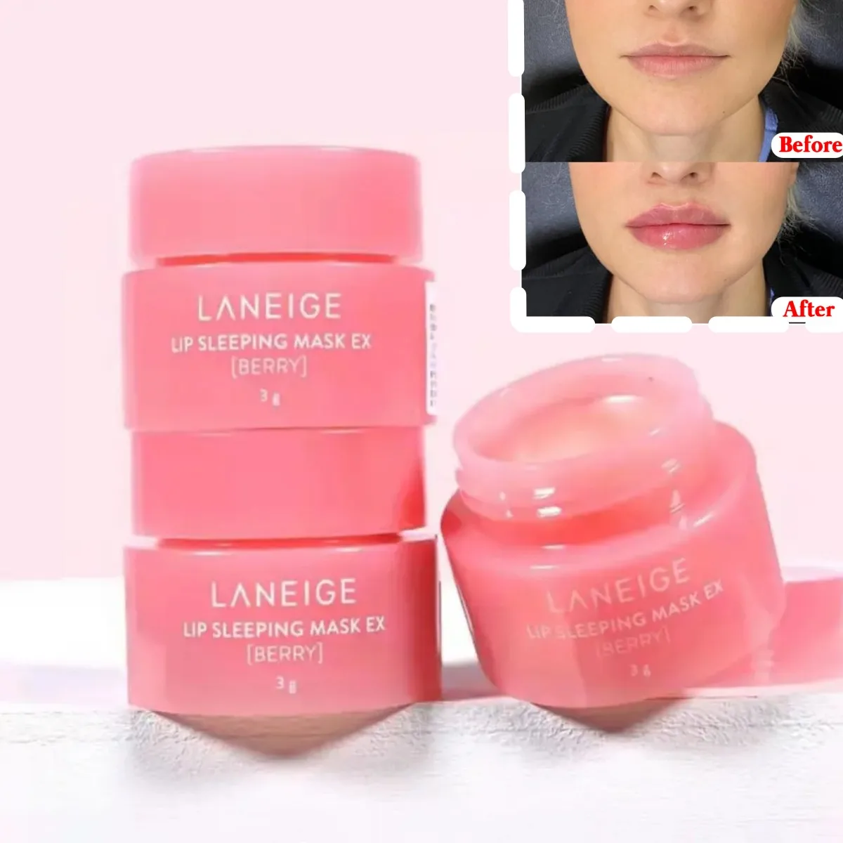 

20g LANEIGE Lip Sleeping Mask Super Moisturize Nourish Lip Balm Fade Lip Lines Lip Care Dry Night Lips With Free Brush Cosmetics