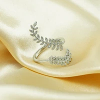 resizable rings size 7 10 leaves party rock teens finger ring for women silver color luxury leaf engagement jewelry wedding gift