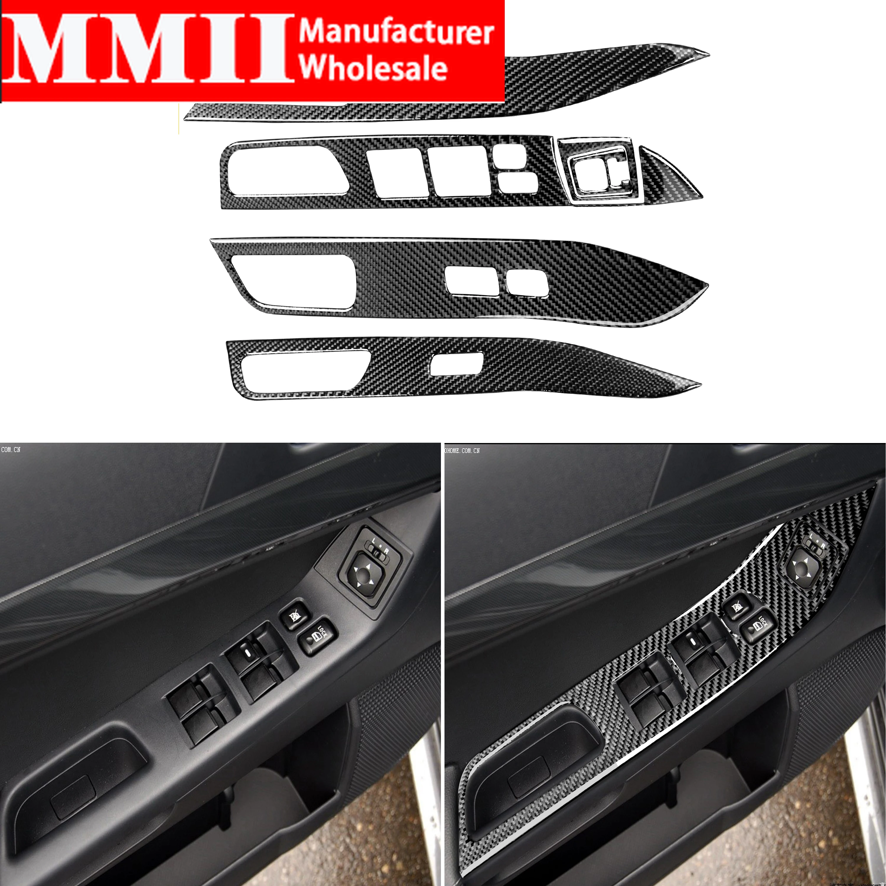 

Carbon Fiber For Mitsubishi Lancer GT GTS ES DE 2008-2015 Both Side Door Control Switch Button Sticker Modified Car Accessories