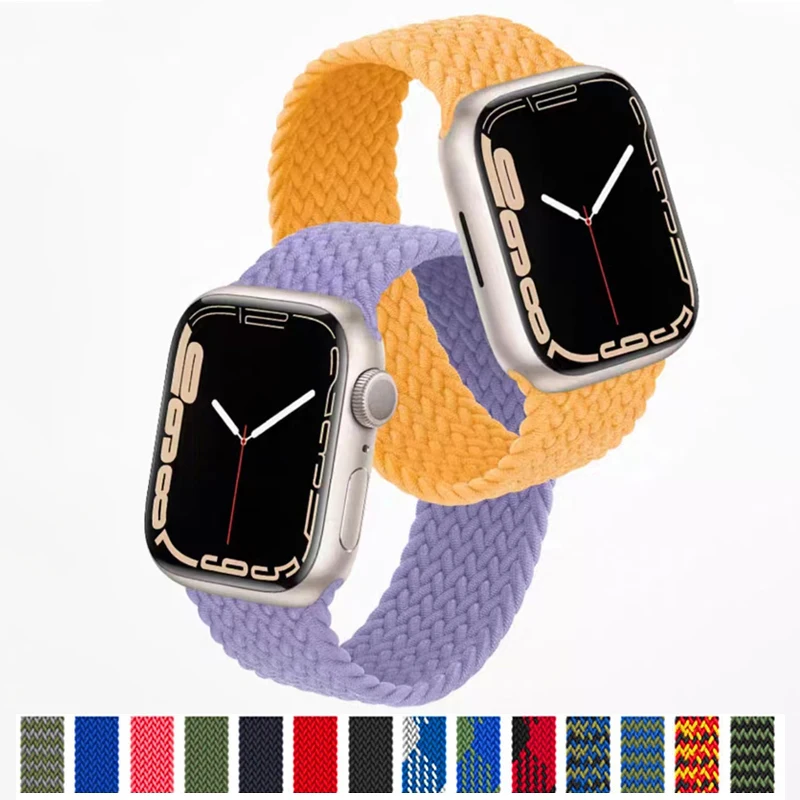 

Braided solo loop For Apple Watch band 44mm 40mm 45mm 41mm 49mm 42mm 38mm Bracelet correa iWatch series 3 SE 6 7 8 ultra Strap