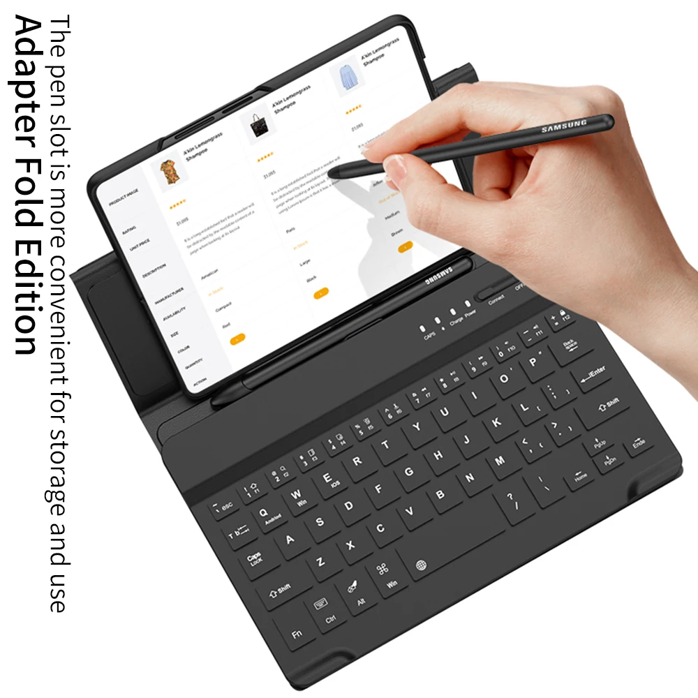 Wireless keyboard Case For Samsung Galaxy Z Fold 4 5G Carbon Fiber Stand Flip Leather Shell Magnetic keyboard Fold 3 Phone Cover