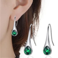 fashion french elegant temperament water drop earrings womens multicolor ear hook