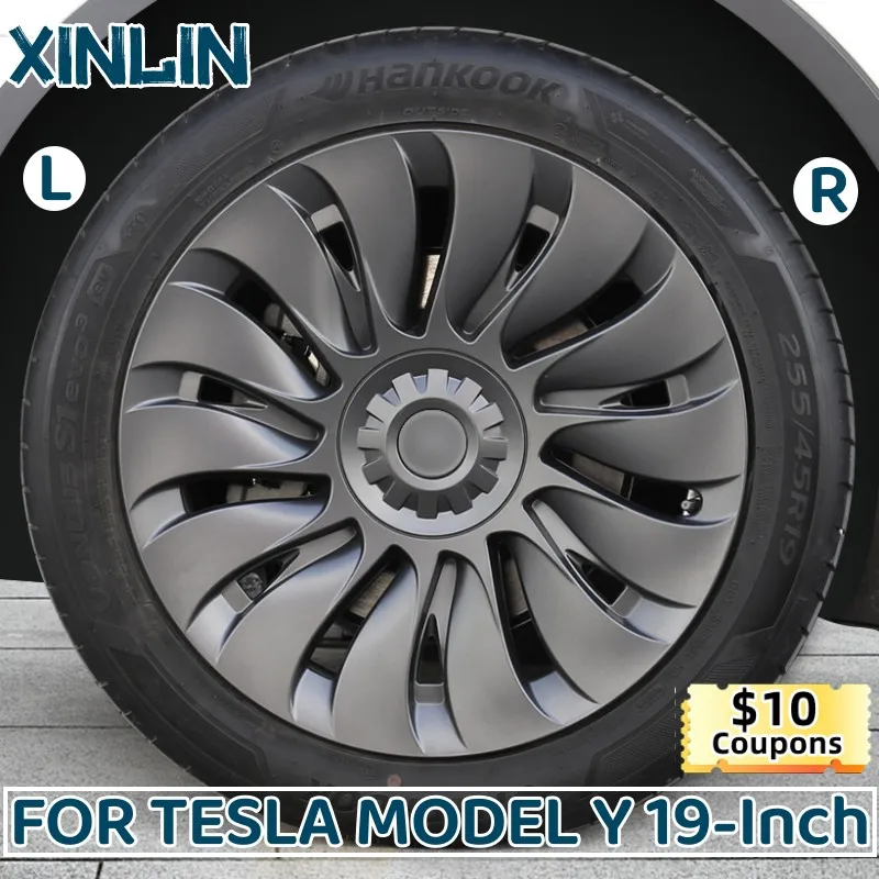 

4PCS Hub Caps 19-Inch For Tesla Model Y Wheel Cover Symmetrical Performance Replacement Wheel Hubcap Full Rim Cover Accessories